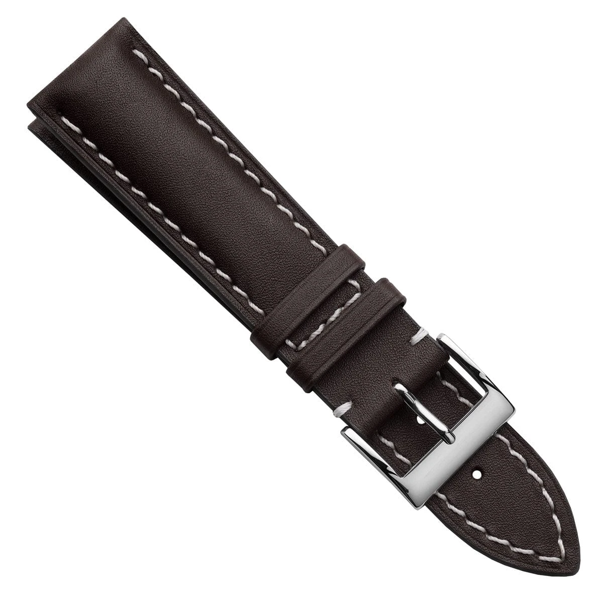 Ostend Thick Padded Leather Watch Strap - Baranil Chocolate Brown - Image 4
