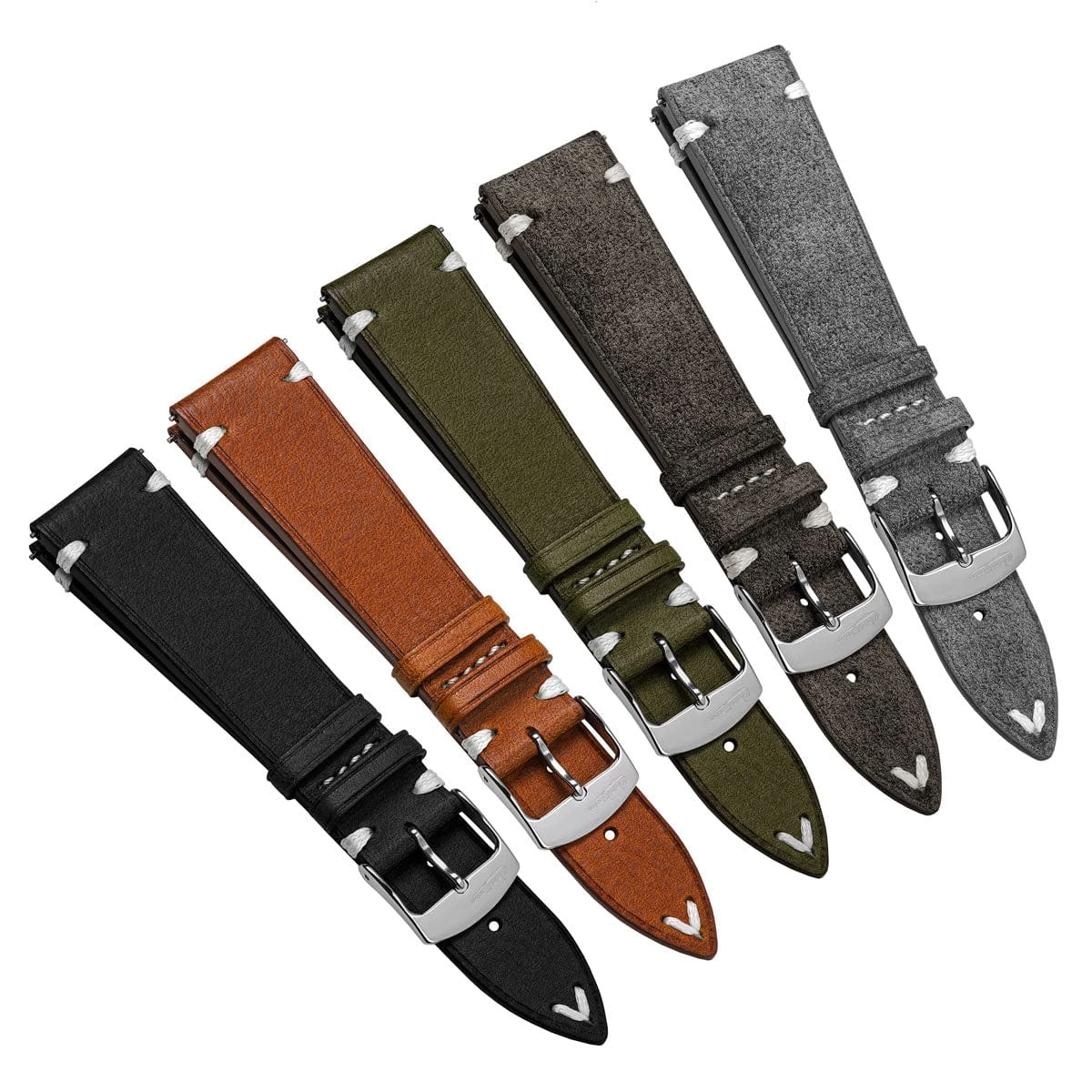 Overton Conceria Opera Suede V-Stitch Watch Strap - Taupe - Image 14