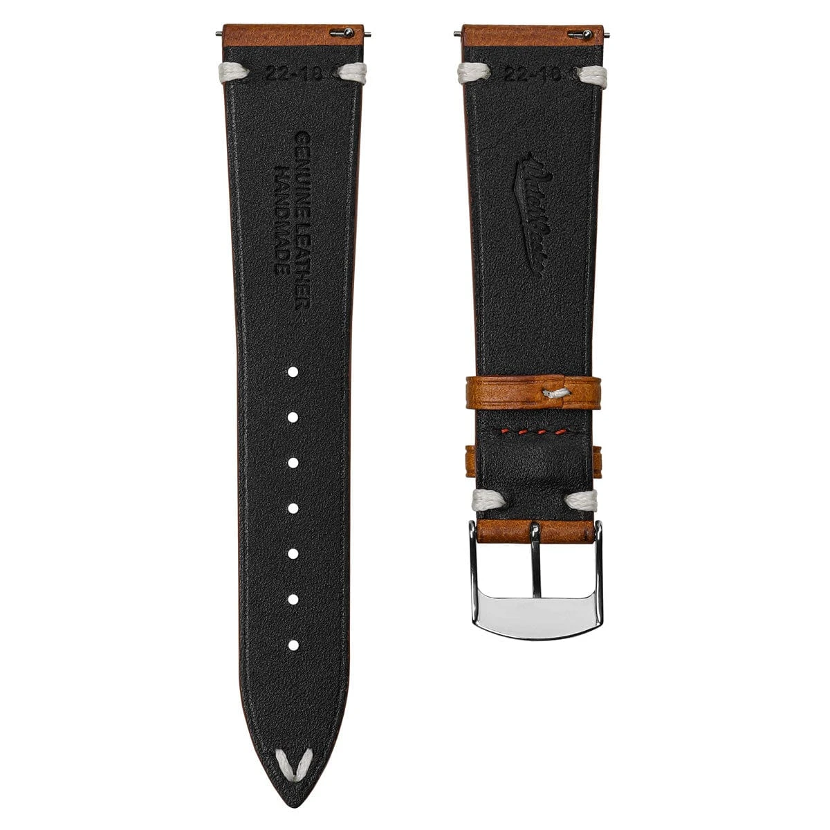 Overton Badalassi Carlo Minerva Box Leather V-Stitch Watch Strap - Coral - Image 13