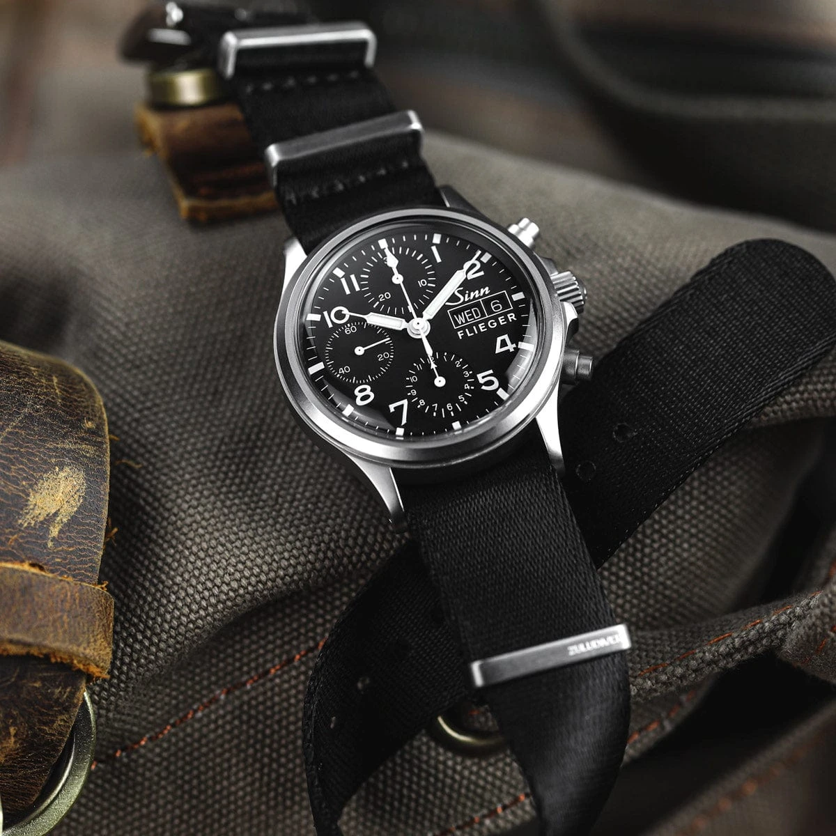 ZULUDIVER 1973 British Military Watch Strap: ARMOURED RECON - Military Black, Polished - Image 6