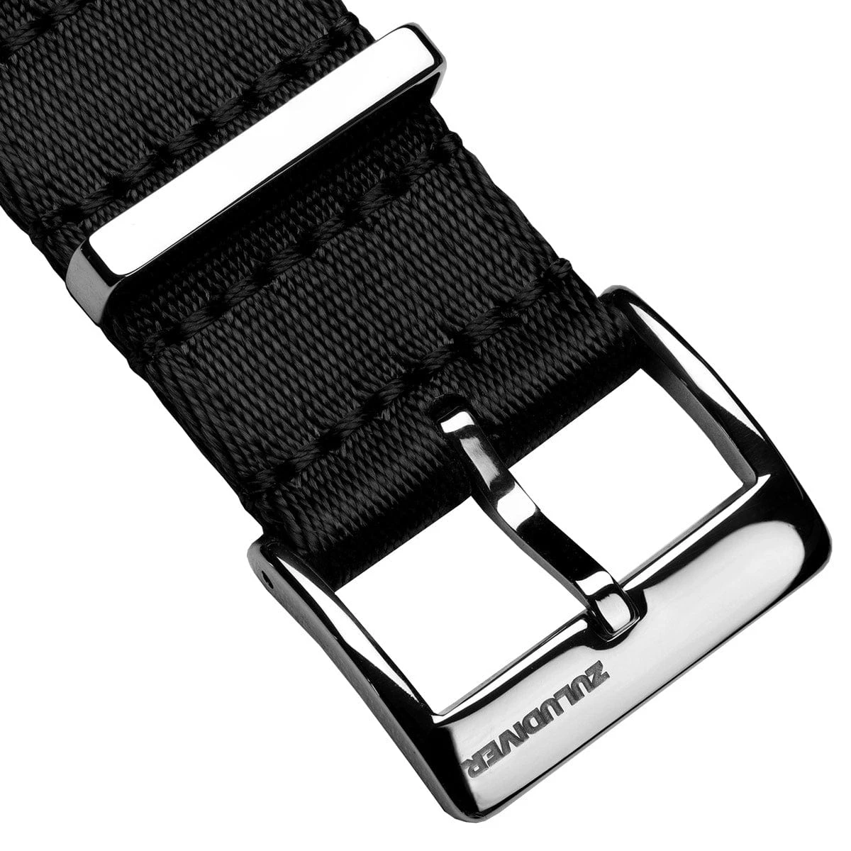 ZULUDIVER 1973 British Military Watch Strap: ARMOURED RECON - Military Black, Polished - Image 7