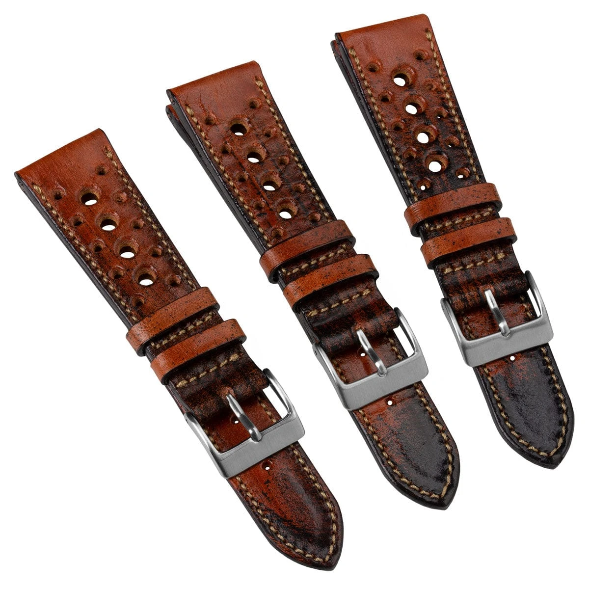 Radstock Racing Style Genuine Leather Watch Strap - Vintage Brown - Image 15