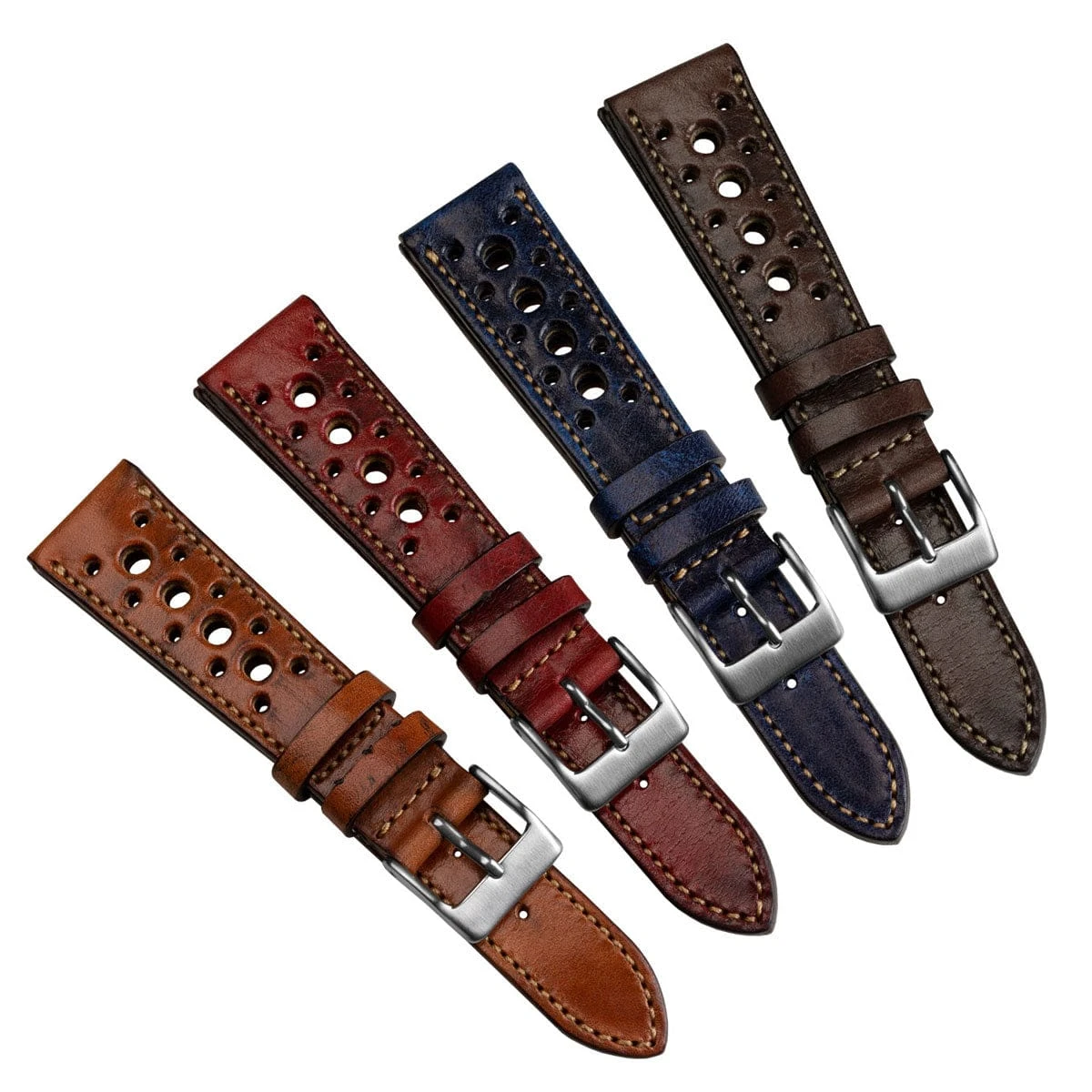 Radstock Racing Style Genuine Leather Watch Strap - Vintage Brown - Image 16