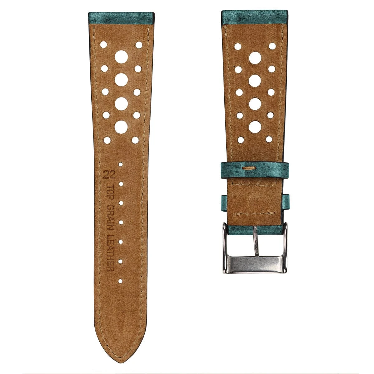 Radstock Racing Style Genuine Leather Watch Strap - Vintage Turquoise - Image 7