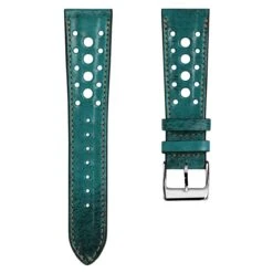 Radstock Racing Style Genuine Leather Watch Strap - Vintage Turquoise