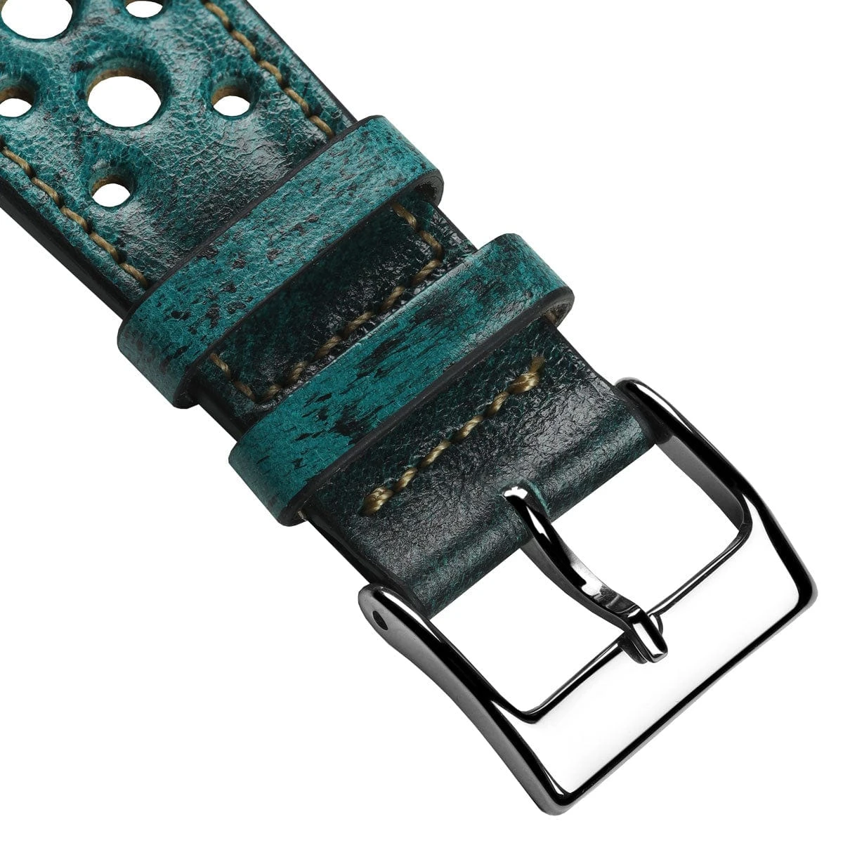 Radstock Racing Style Genuine Leather Watch Strap - Vintage Turquoise - Image 8