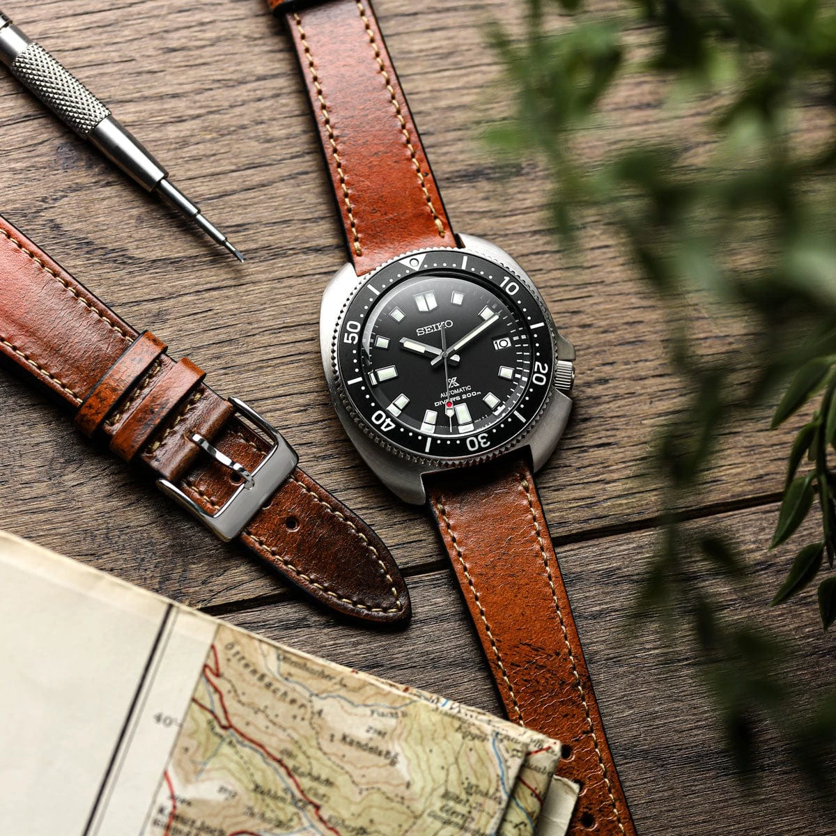 Radstock Vintage Genuine Leather Watch Strap - Vintage Dark Brown - Image 8