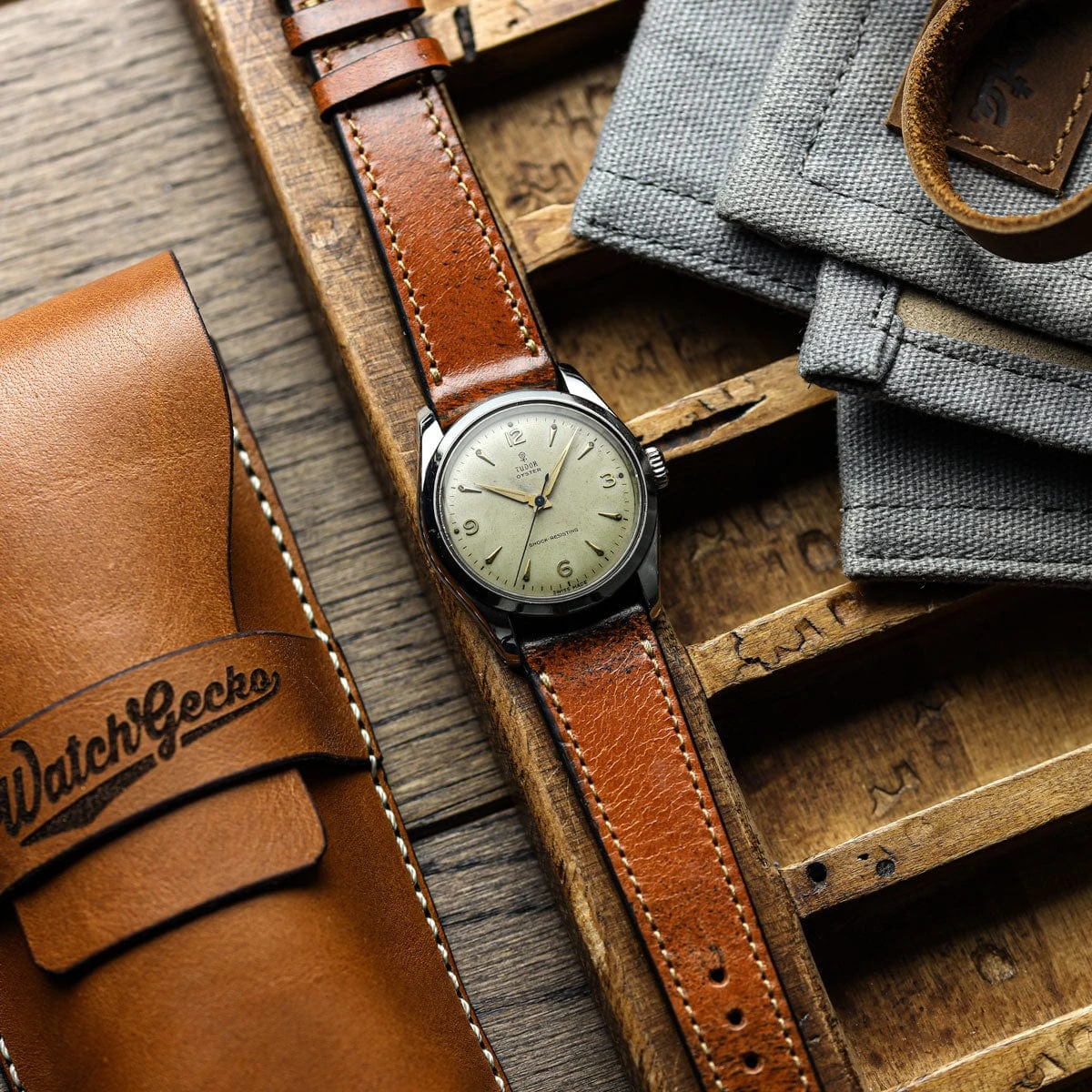 Radstock Vintage Genuine Leather Watch Strap - Vintage Dark Brown - Image 9