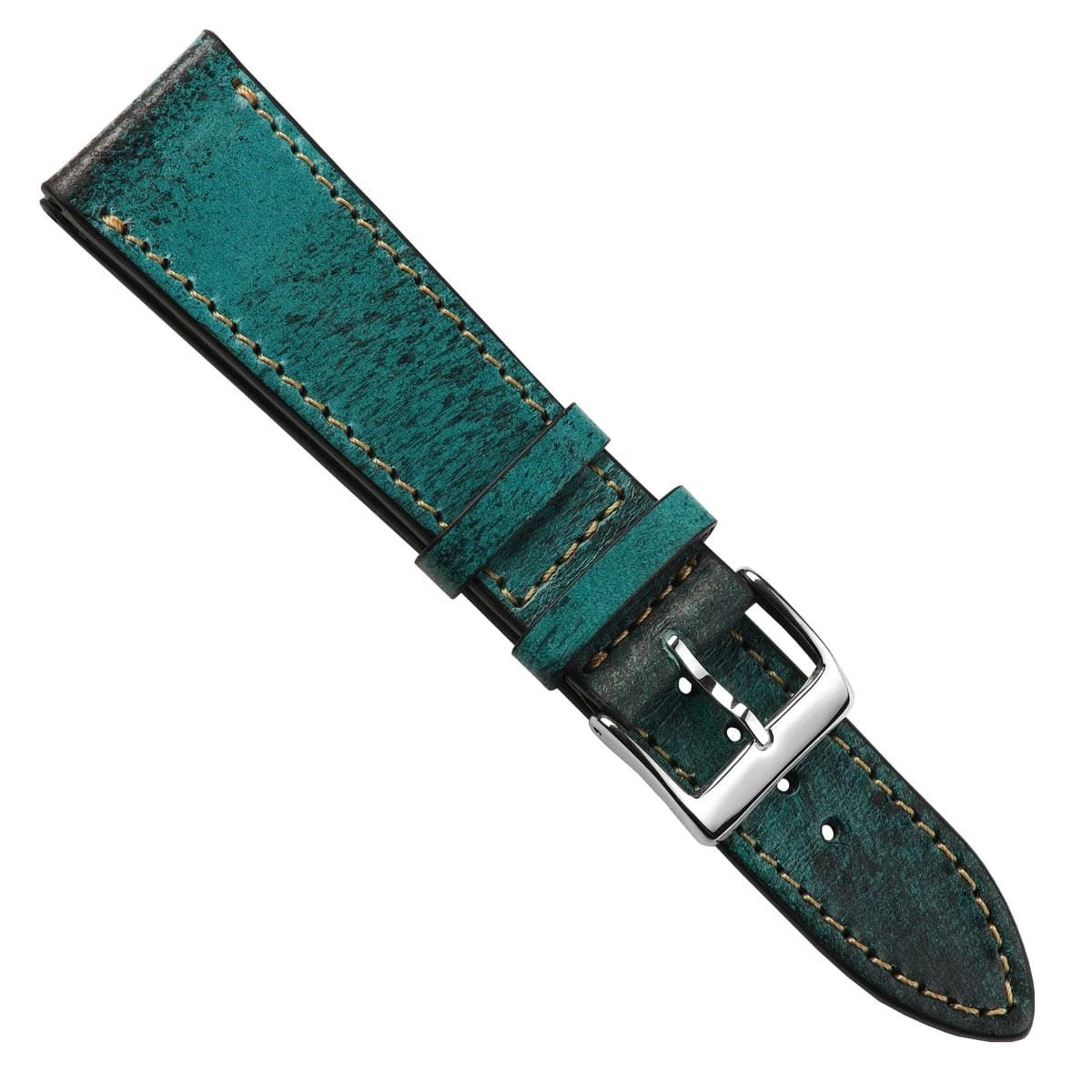 Radstock Vintage Genuine Leather Watch Strap - Vintage Turquoise - Image 5