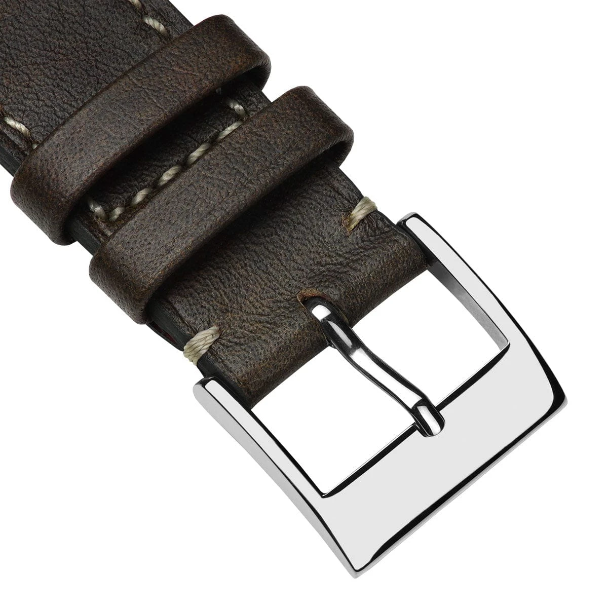 Rochefort Flat Patina Calf Leather Watch Strap - Chocolate Brown - Image 17