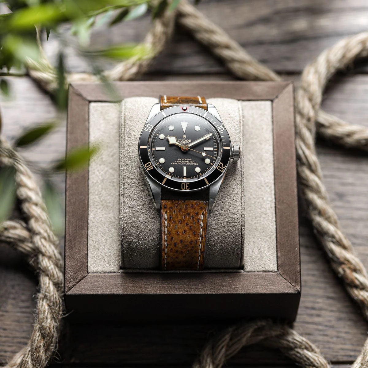 Sea Wolf Flat Leather Watch Strap - Ocean Brown - Image 2