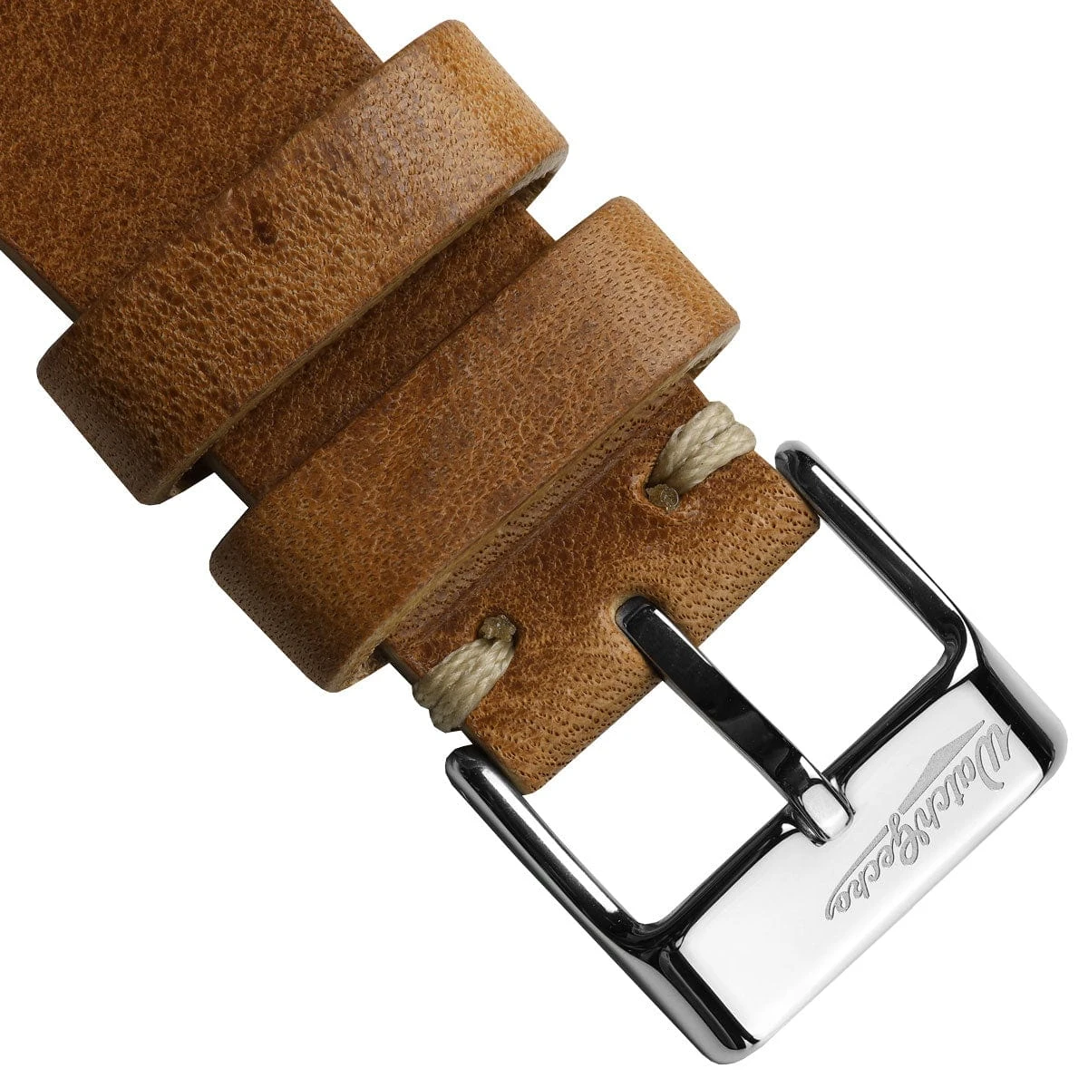 Simple Handmade Italian Leather Watch Strap - Light Brown - Image 11