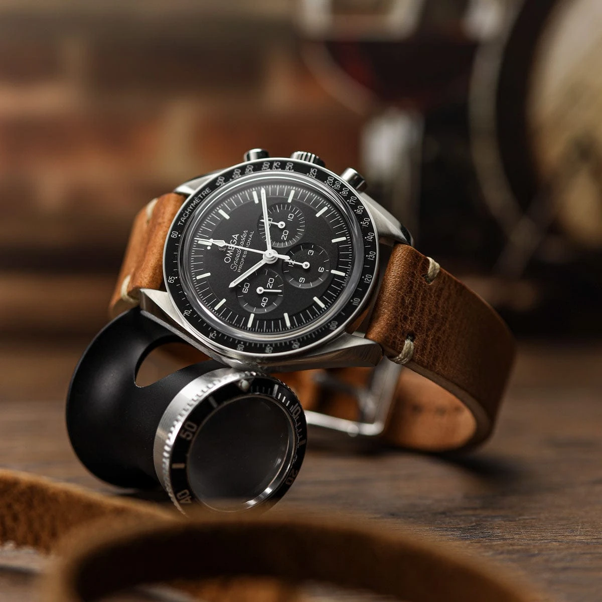 Simple Handmade Italian Leather Watch Strap - Light Brown - Image 4