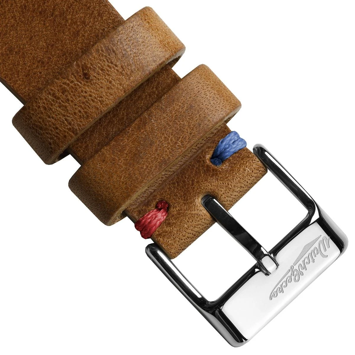 Simple Handmade Italian Leather Watch Strap - Light Brown Pepsi Stitch - Image 10