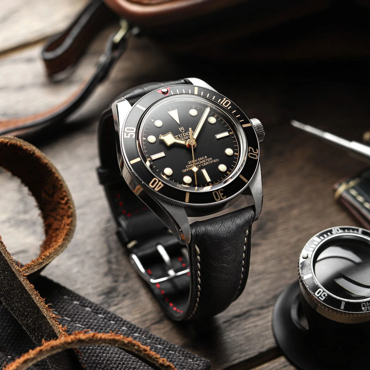 Stanton Badalassi Carlo Minerva Box Leather Padded Watch Strap - Coral - Image 9