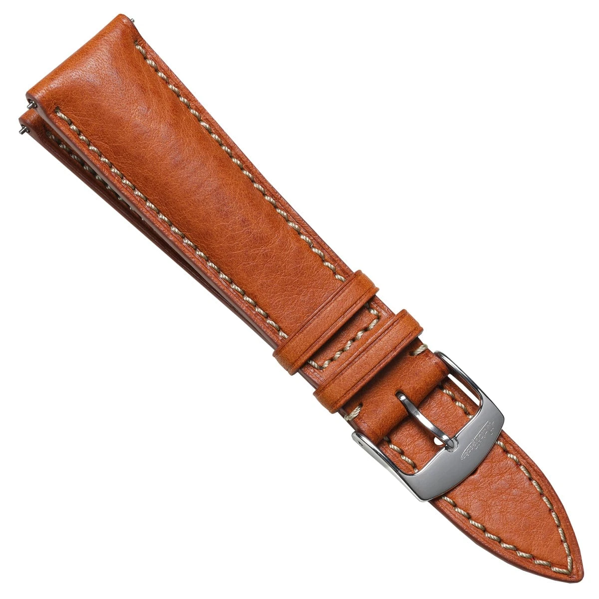 Stanton Badalassi Carlo Minerva Box Leather Padded Watch Strap - Coral - Image 3