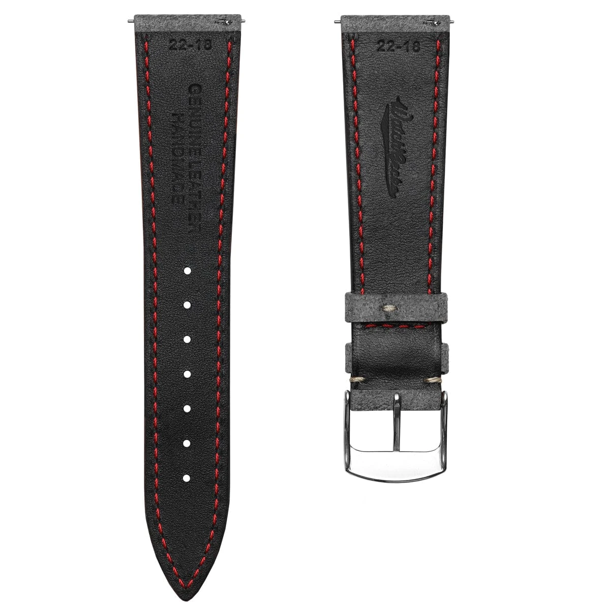 Stanton Conceria Opera Suede Padded Watch Strap - Light Grey - Image 5