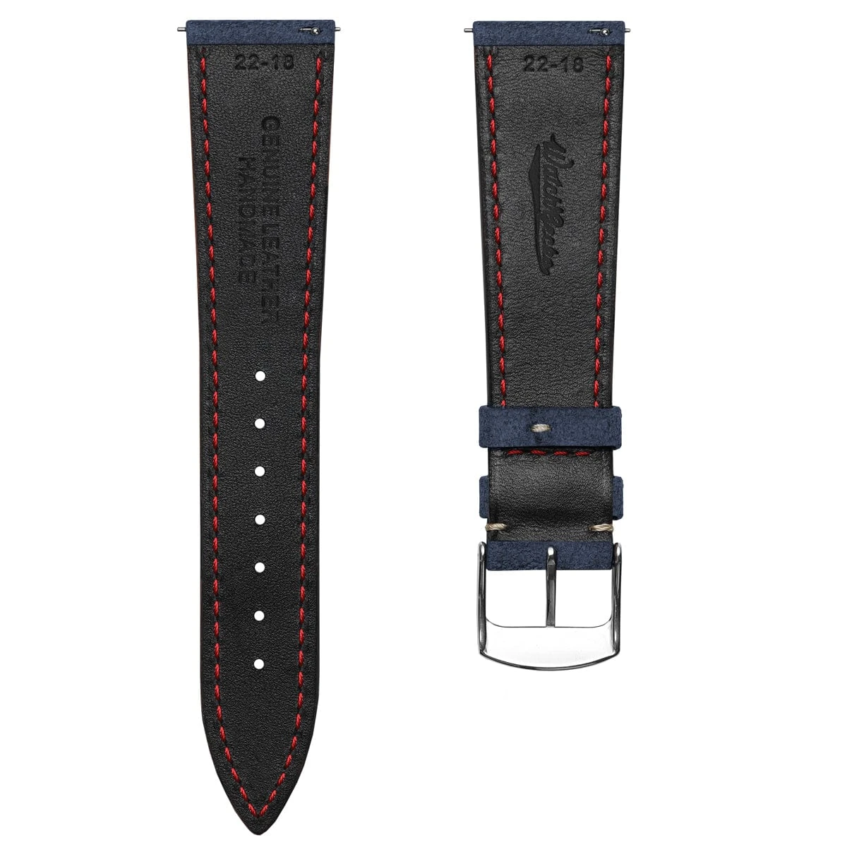Stanton Conceria Opera Suede Padded Watch Strap - Midnight Blue - Image 5