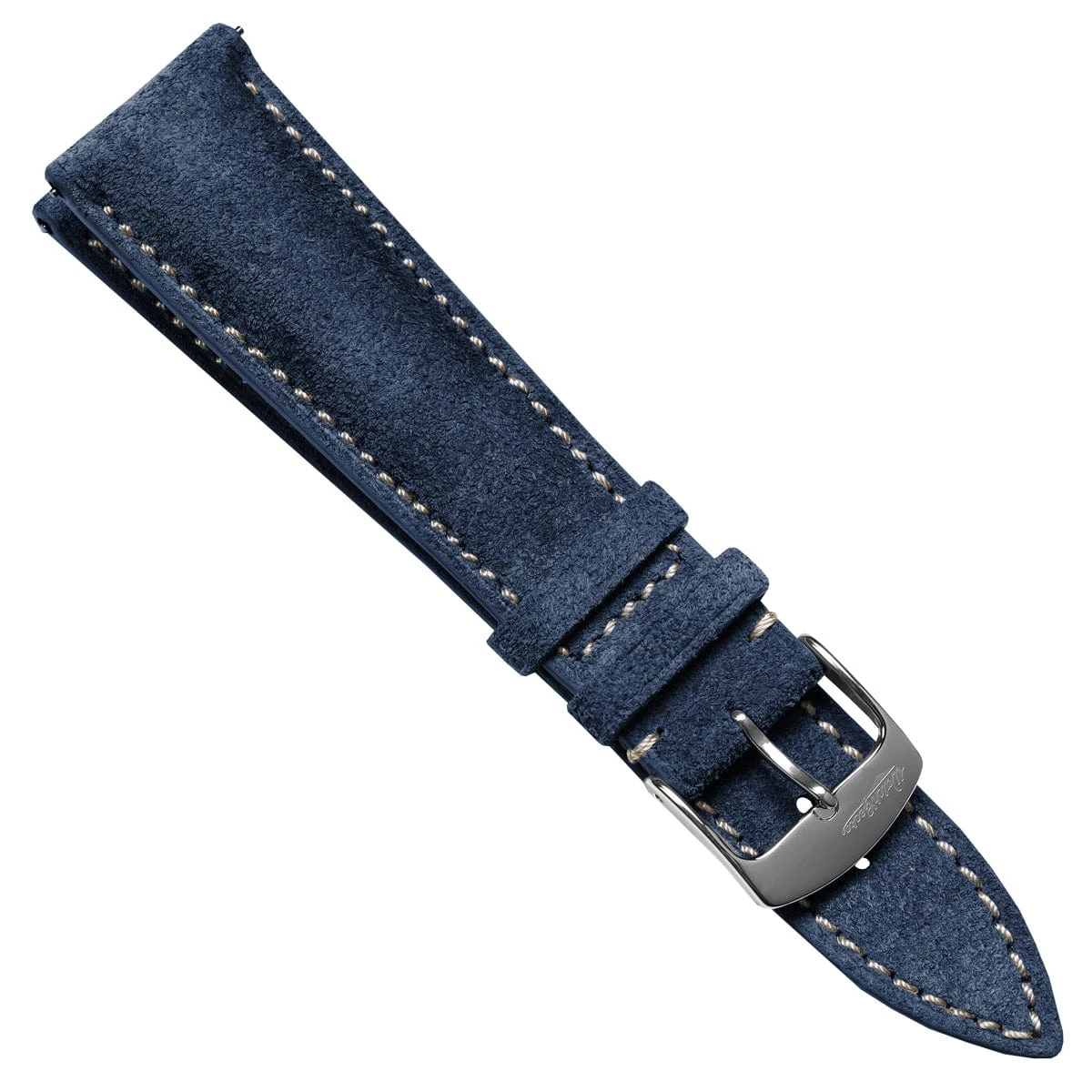 Stanton Conceria Opera Suede Padded Watch Strap - Midnight Blue - Image 4