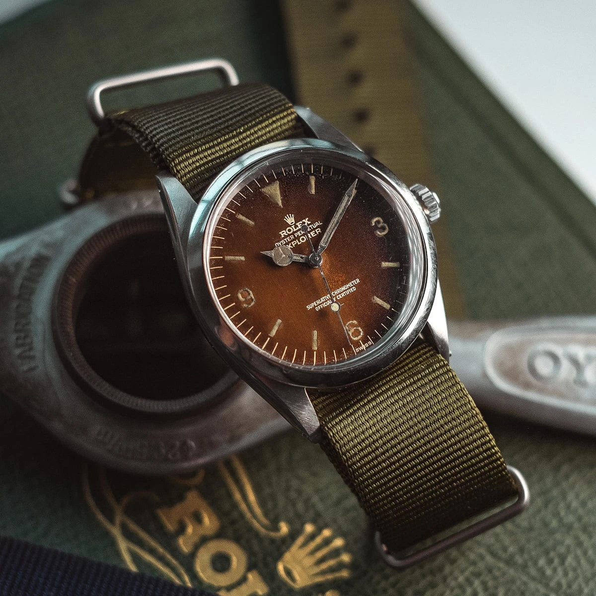 The Vintage Watch Company Military Watch Strap - Black - Image 7