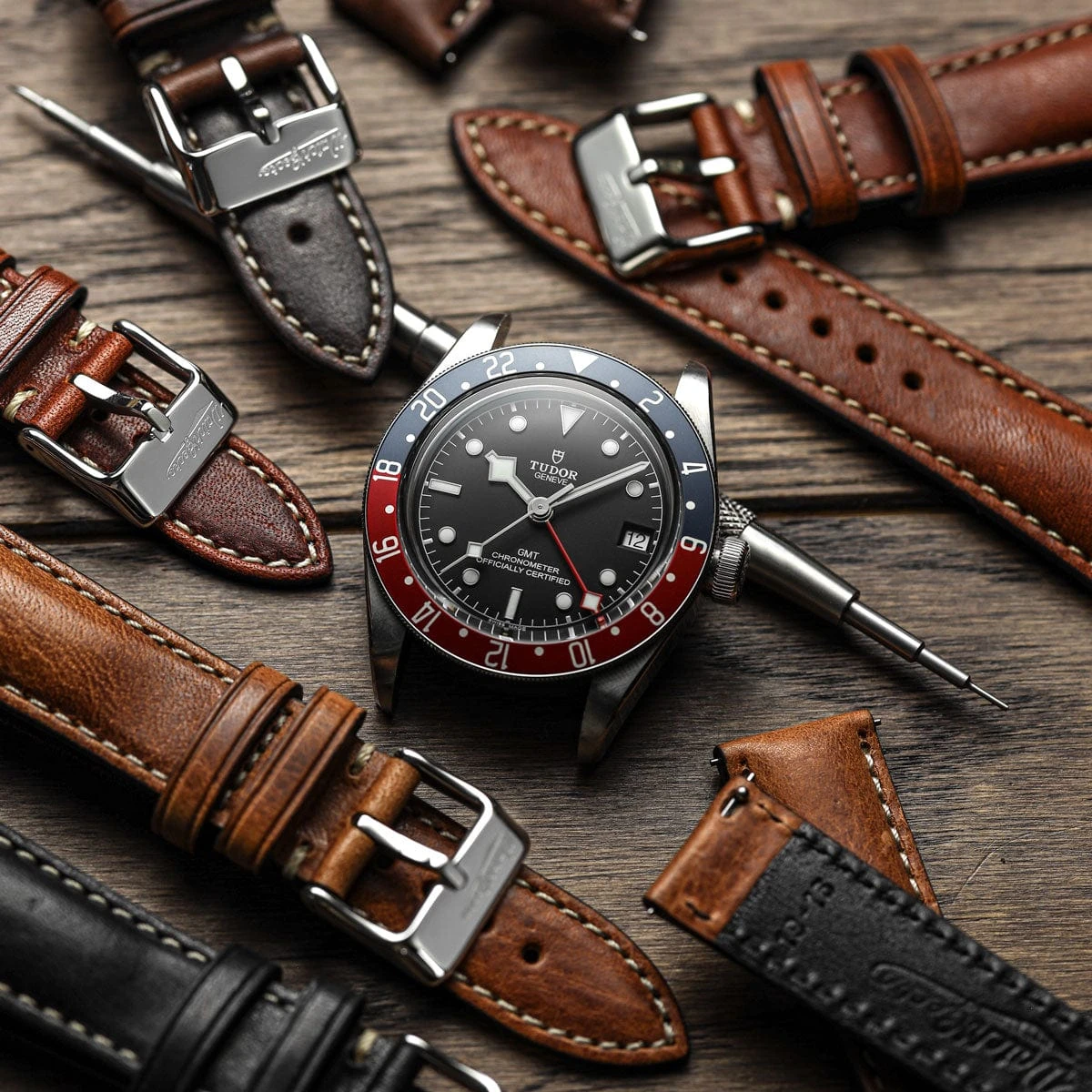 Original Vintage Highley Genuine Leather Watch Strap - Chocolate Brown - Image 3