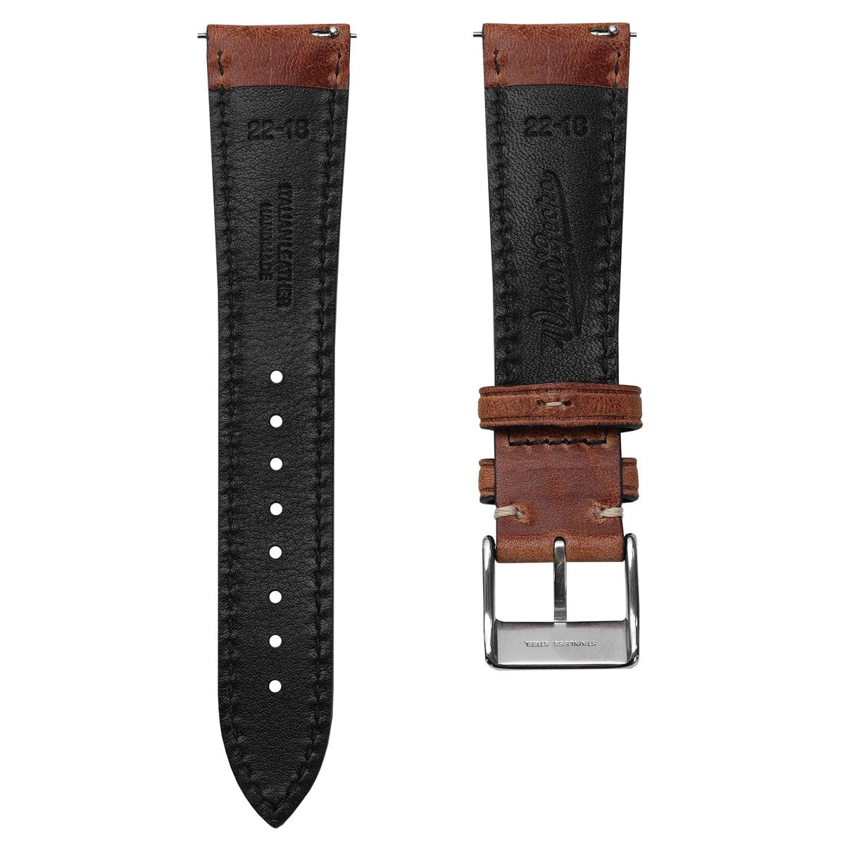 Original Vintage Highley Genuine Leather Watch Strap - Reddish Brown - Image 10