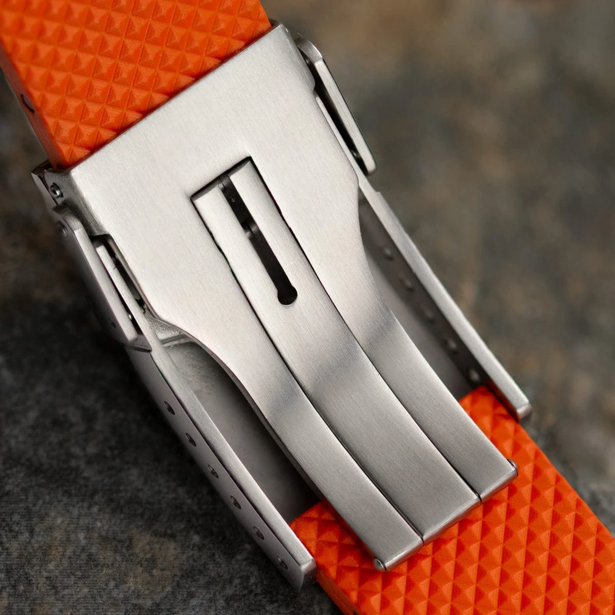 WatchGecko 300 (MKII) Italian Rubber Watch Strap - Orange - Image 4