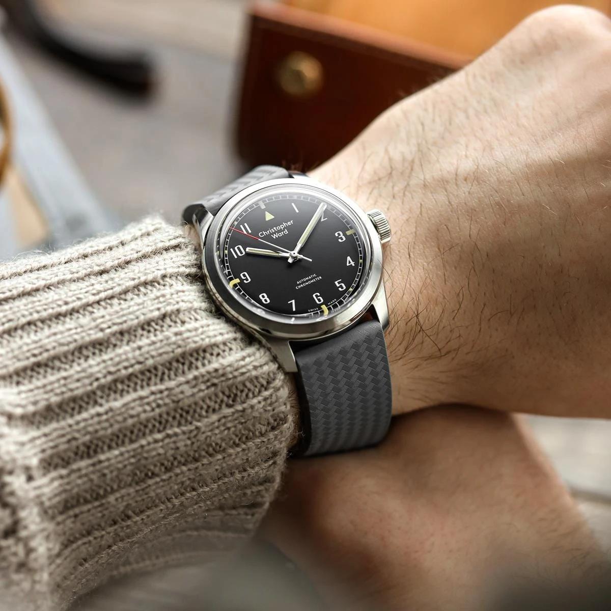 WatchGecko 400 (MKII) Italian Rubber Divers Watch Strap - Anthracite - Brushed Buckle - Image 6