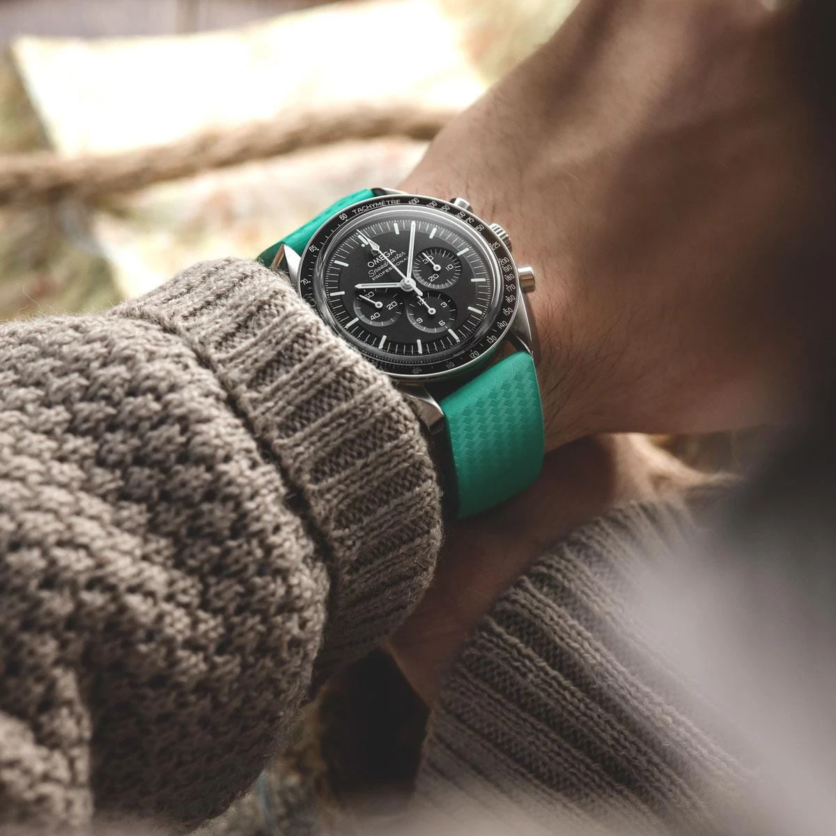 WatchGecko 400 (MKII) Italian Rubber Divers Watch Strap - Anthracite - Brushed Buckle - Image 8