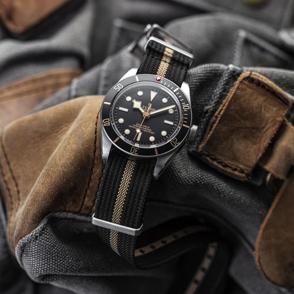 WatchGecko Ridge Military Nylon Watch Strap - Black - Image 6