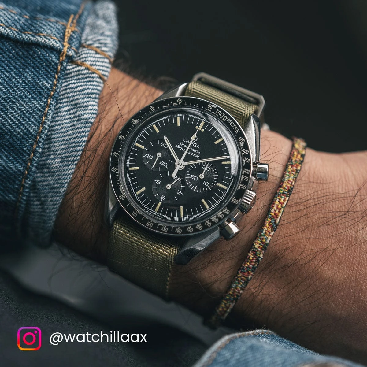 WatchGecko Signature Single Pass Military Nylon Watch Strap - Olive Green - Image 5