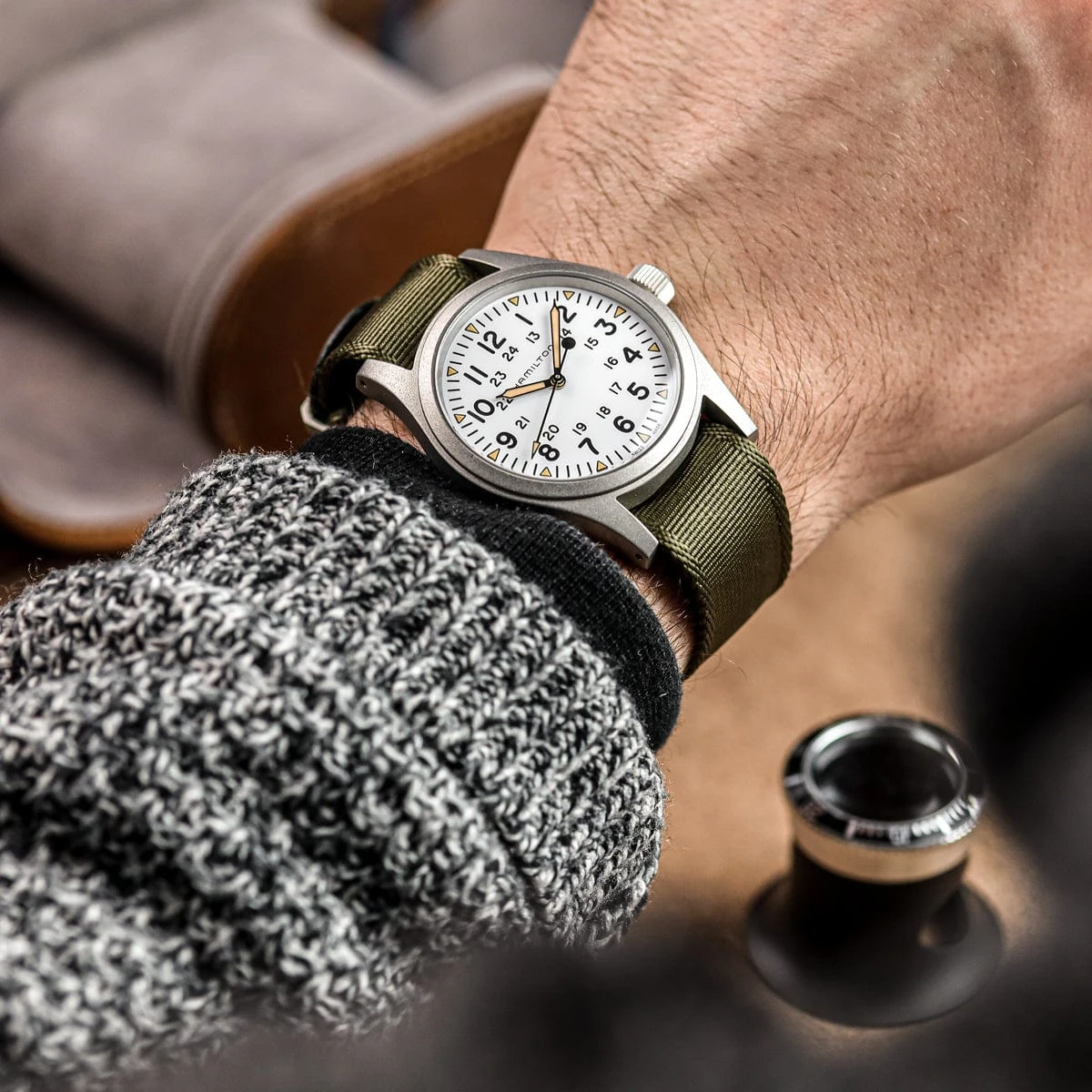 WatchGecko Signature Single Pass Military Nylon Watch Strap - Olive Green - Image 4