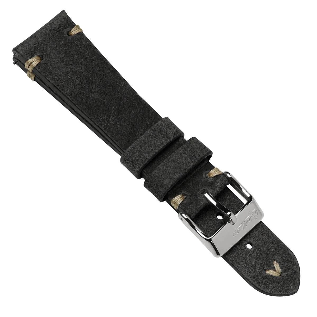Simple Handmade Distressed Leather Watch Strap - Charcoal - Image 11