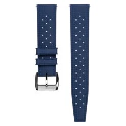 WatchGecko Vintage Tropical Style FKM Rubber Watch Strap - Blue