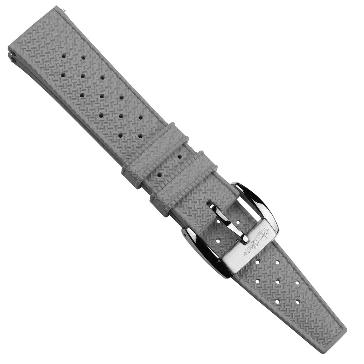 WatchGecko Vintage Tropical Style FKM Rubber Watch Strap - Grey - Image 9