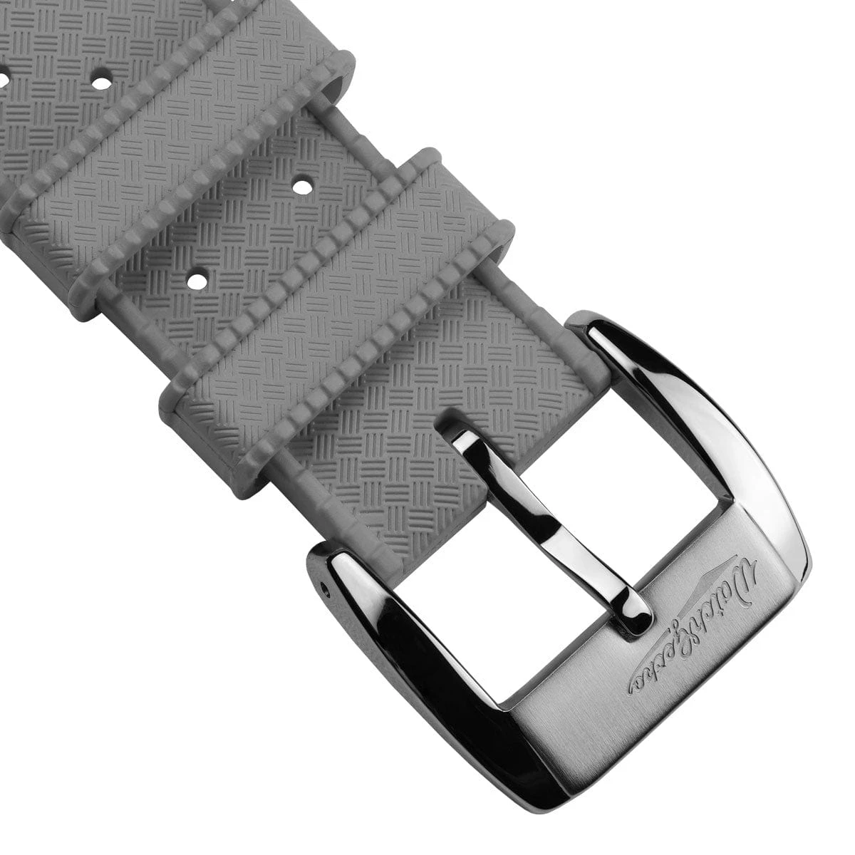 WatchGecko Vintage Tropical Style FKM Rubber Watch Strap - Grey - Image 5