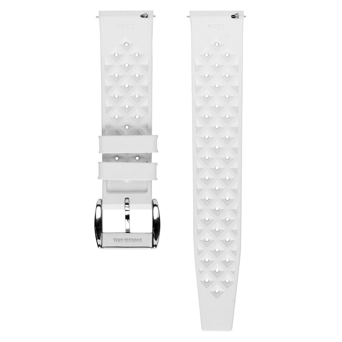 WatchGecko Vintage Tropical Style FKM Rubber Watch Strap - White - Image 6
