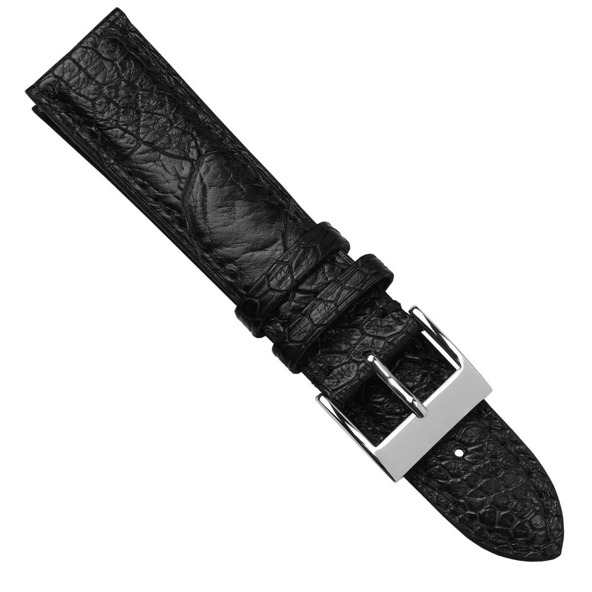 Durbuy Ostrich Leg Handmade Leather Watch Strap - Black - Image 15