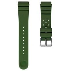 ZULUDIVER 284 Italian Rubber Diver's Watch Strap - Army Green