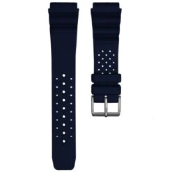 ZULUDIVER 285 Italian Rubber Diver's Watch Strap - Blue