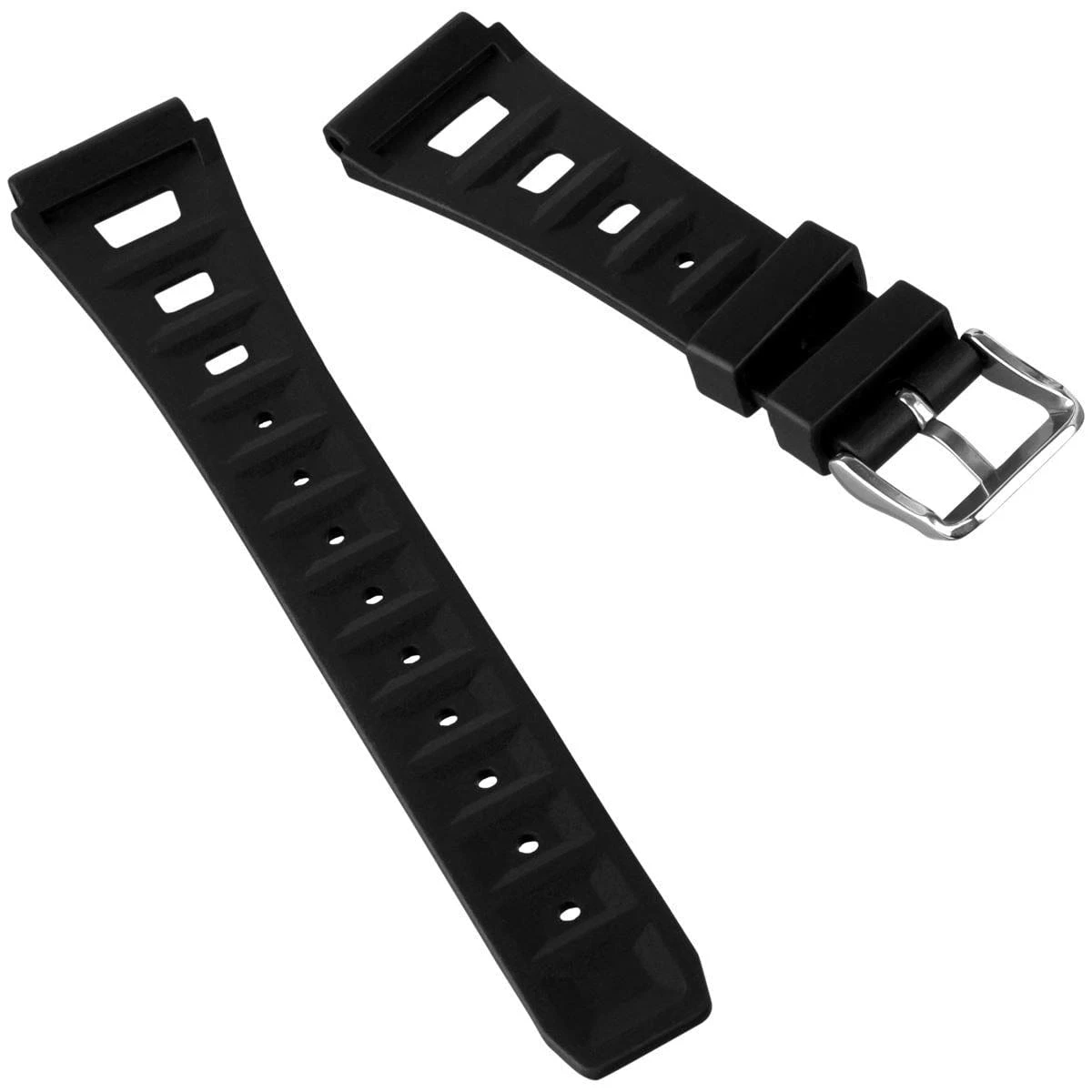 ZULUDIVER 295 Vintage Style Italian Rubber Watch Strap - Black - Image 5