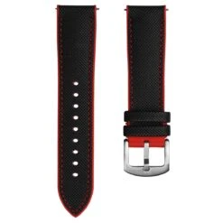 ZULUDIVER Anvil FKM Rubber Watch Strap - Black / Red