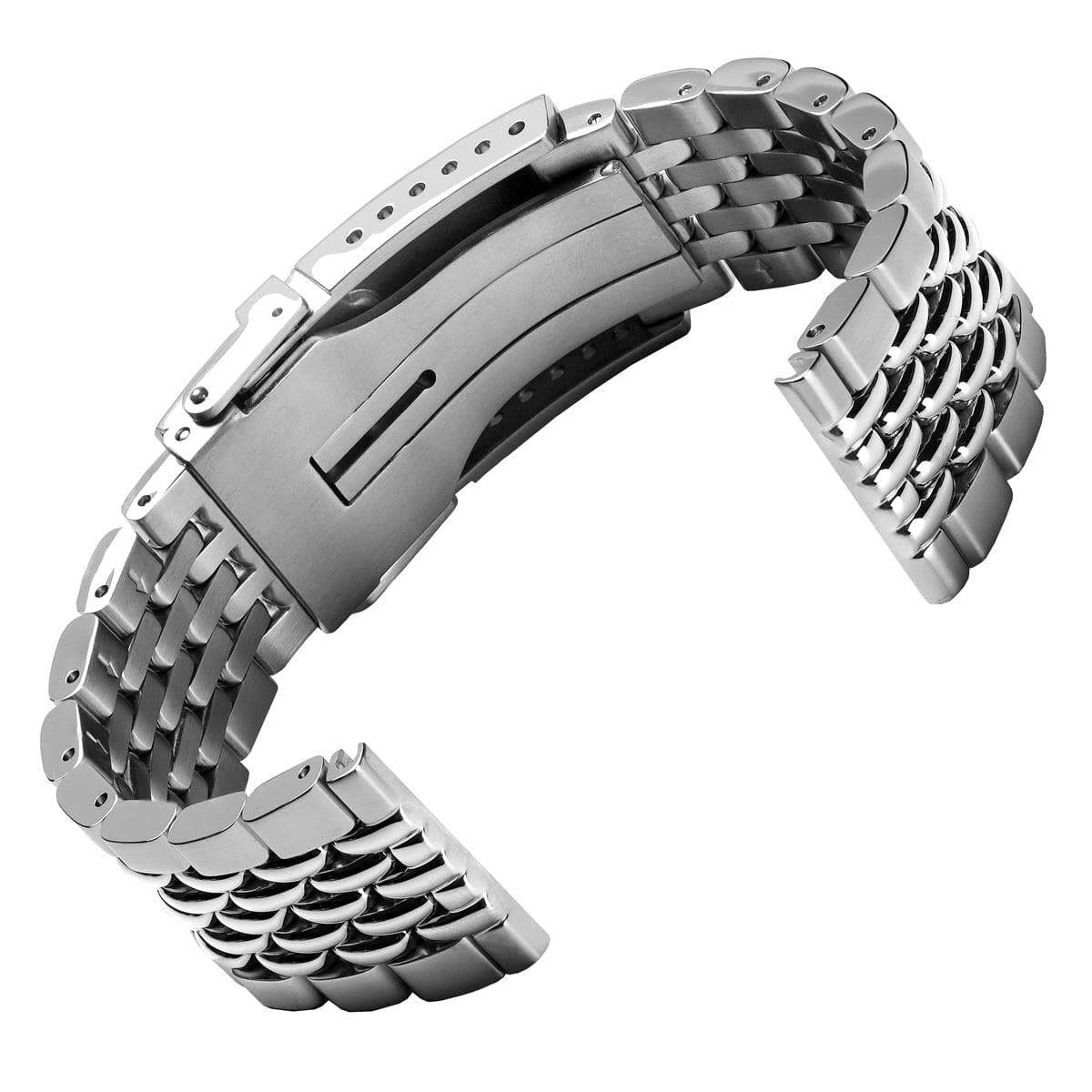 ZULUDIVER Beads Of Rice Premium Watch Strap - Silver - Image 2