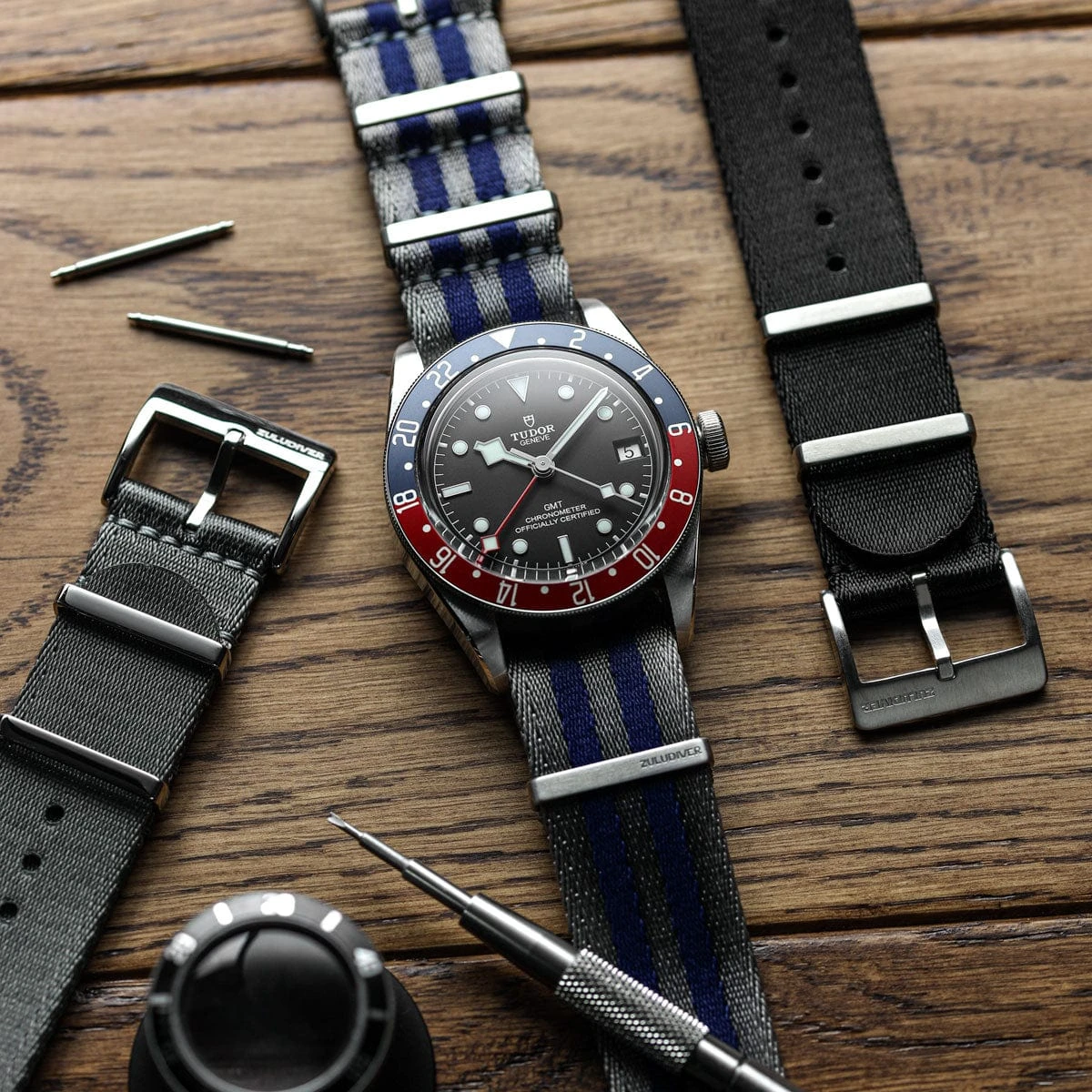ZULUDIVER 1973 British Military Watch Strap: ARMOURED RECON - Military Black, Satin - Image 6