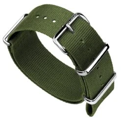 ZULUDIVER 1973 British Military Watch Strap: CADET - Army Green - Polished