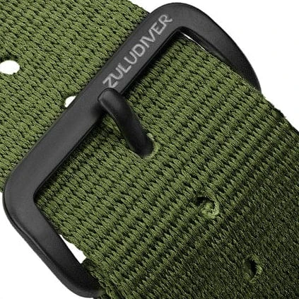 ZULUDIVER 1973 British Military Watch Strap: CADET - Army Green - PVD IP Black - Image 5