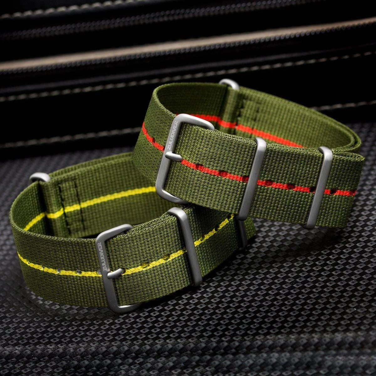 ZULUDIVER 1973 British Military Watch Strap: CADET Marine Nationale - Green & Yellow - Image 4