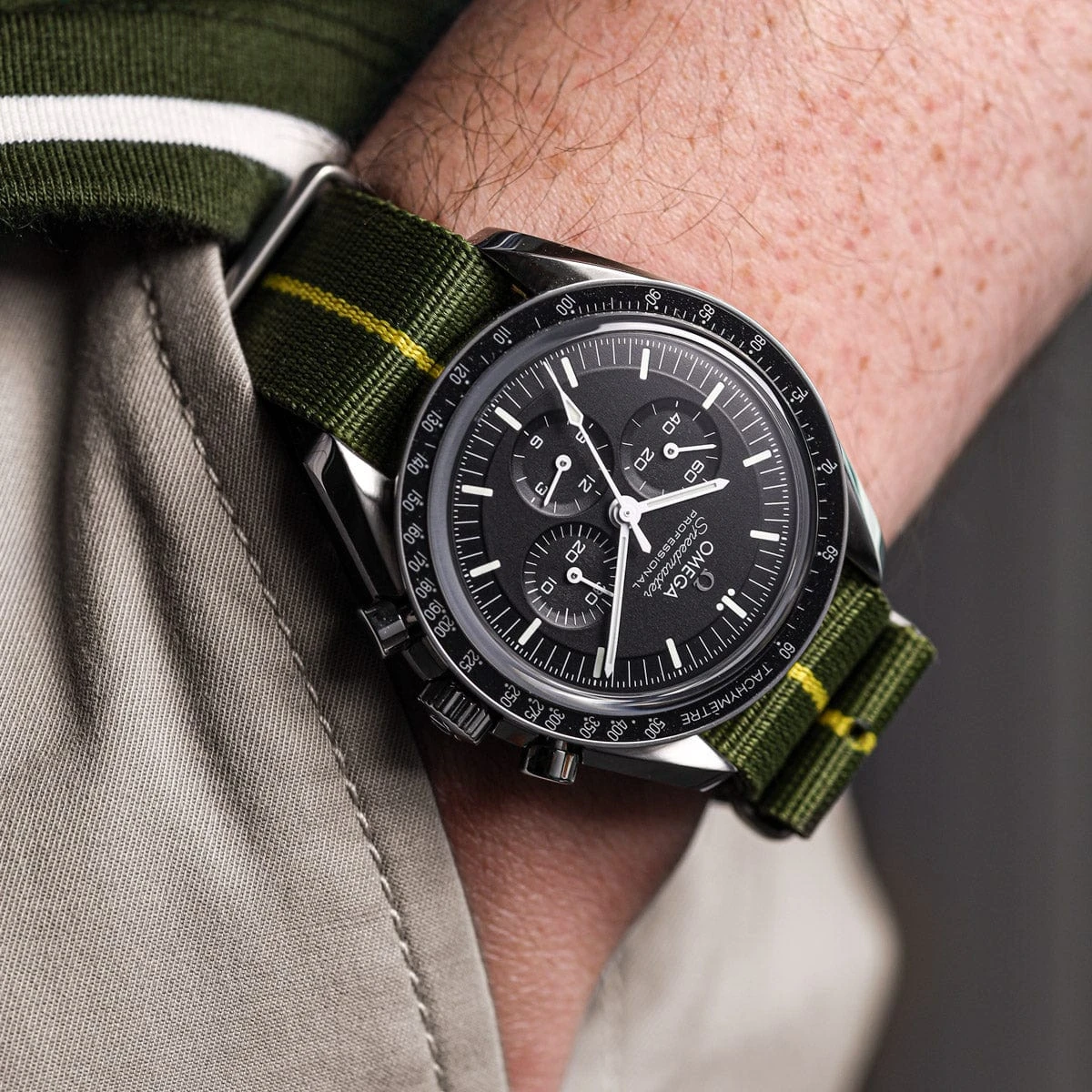 ZULUDIVER 1973 British Military Watch Strap: CADET Marine Nationale - Green & Yellow - Image 2