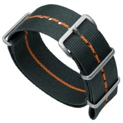 ZULUDIVER 1973 British Military Watch Strap: CADET Marine Nationale - Grey & Orange