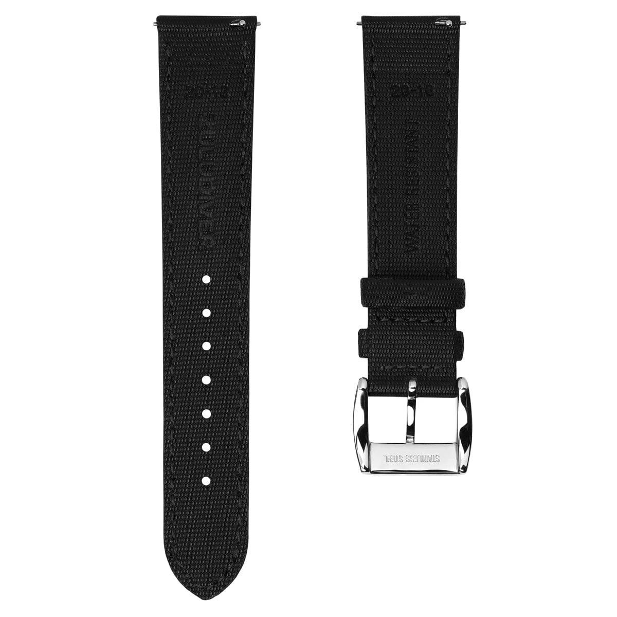 ZULUDIVER Maverick (MK II) Sailcloth Waterproof Watch Strap - Black / Black - Image 11